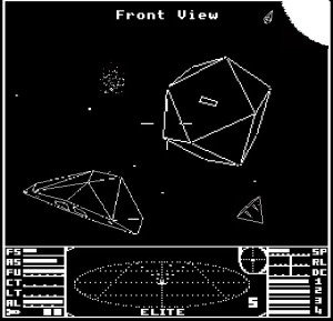 That triangle thing is a spaceship, the dodecahedron thingy with the letterbox is a space station.