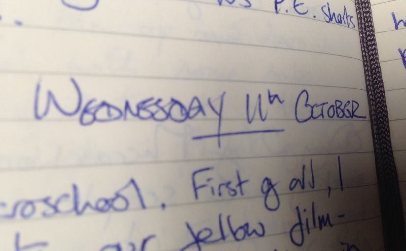 Film London Microschool: Day Three. My Writing Diary, Ten Years On, Wednesday 11th October, 2006