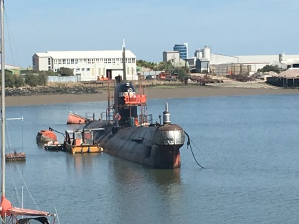 The Foxtrot Class Russian sub currently rusting in the Medway in Rochester